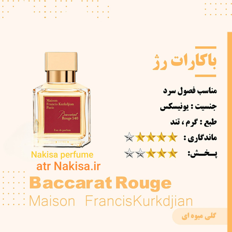 عطر ادو پرفیوم یونیسکس باکارات رژ(10میل) فرانسه گرید Hi