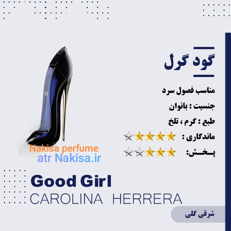 عطر زنانه پرفیوم گودگرل(10میل) فرانسه گرید Hi