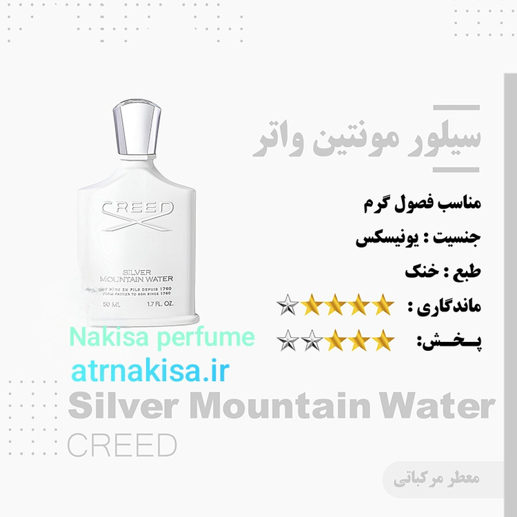 عطر سیلور مونتین واتر(10میل) فرانسه گرید Hiتضمینی